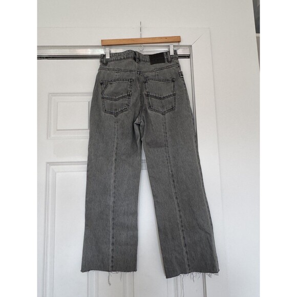 Zadig & Voltaire Womens Black 26 Evy Denim Cut Jeans Wide Leg Baggy Embroidered - Picture 4 of 12